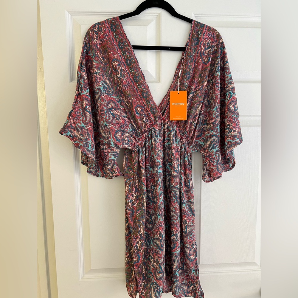 Bohemian Paisley Beach Coverup Dress NWT